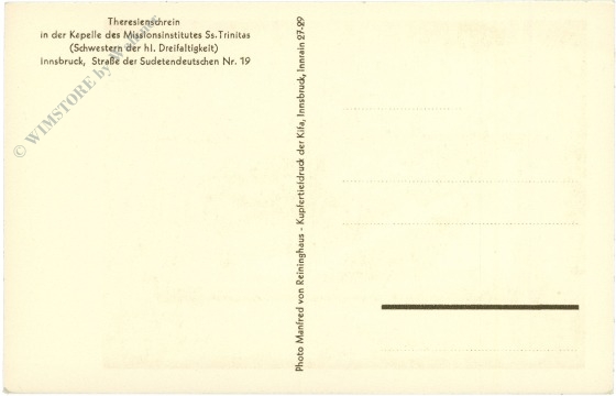 innsbruck, theresienschrein in der kapelle des missionsintitutes ss. trinitas