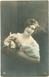 dame mit blumen