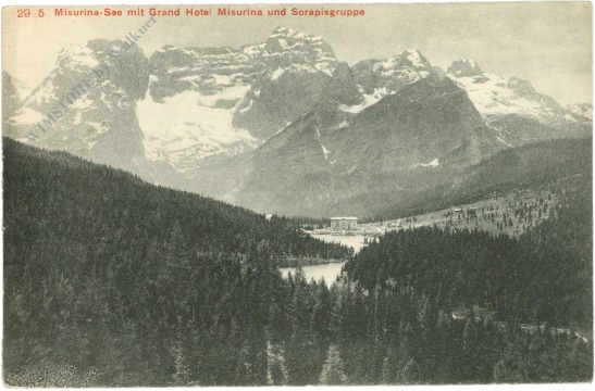 misurina see, mit grand hotel misurina und sorapisgruppe