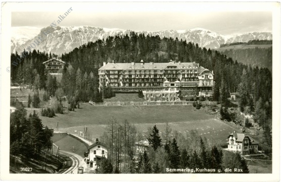 semmering, kurhaus gegen die rax