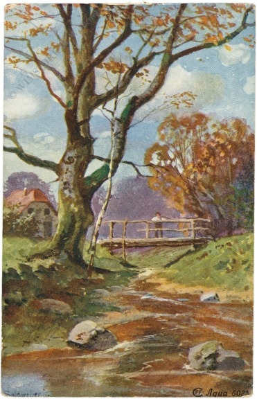 herbstlandschaft mit bachlauf