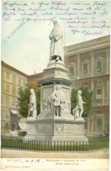 mailand, denkmal leonardo da vinci