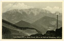 hohe wand, kleine kanzel, blick auf schneeberg