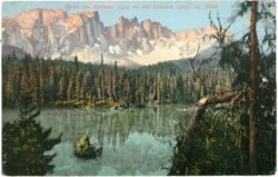 karersee, partie am see mit latemar