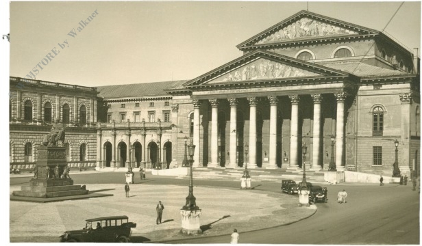 münchen, max josephplatz mit national und residenztheater