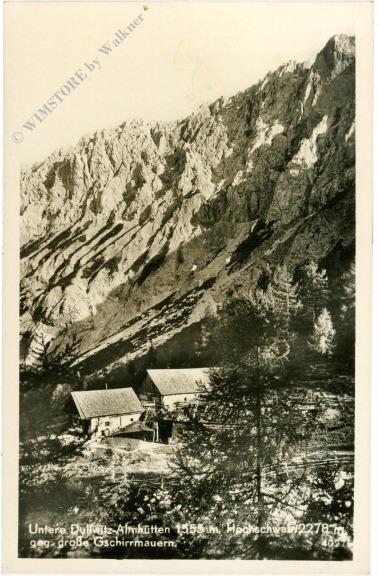 hochschwab, untere dullwitz almhütten, hochschwab geg. große gschirrmauern