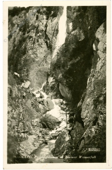 proßegg, proseggklamm m. steiner wasserfall