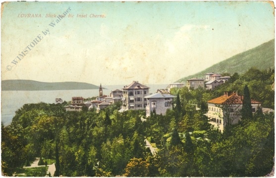 lovrana, blick auf die insel cherso