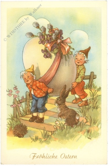 ostern zwerge mit großem ei