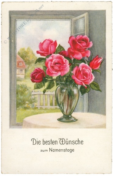 namenstag vase mit rosen
