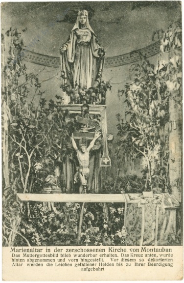 montauban, marienaltar in der zerschossenen kirche