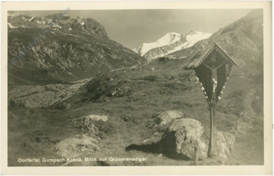 prägraten, dorfertal, gumpach kreuz, blick auf großvenediger
