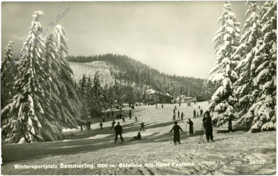semmering, skiwiese mit hotel panhans
