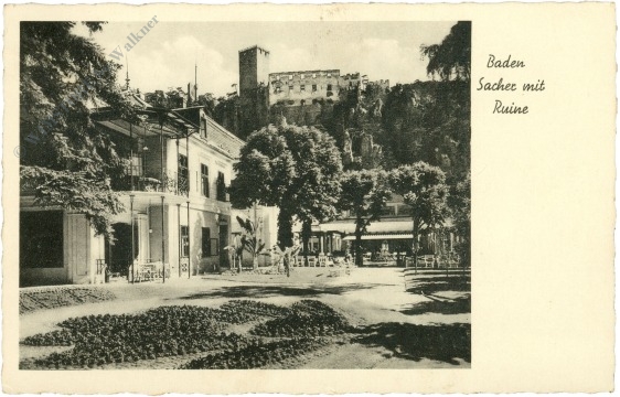 baden, sacher mit ruine