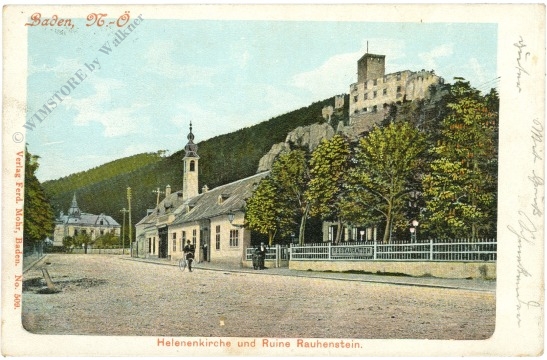 baden, helenenkirche und ruine rauhenstein