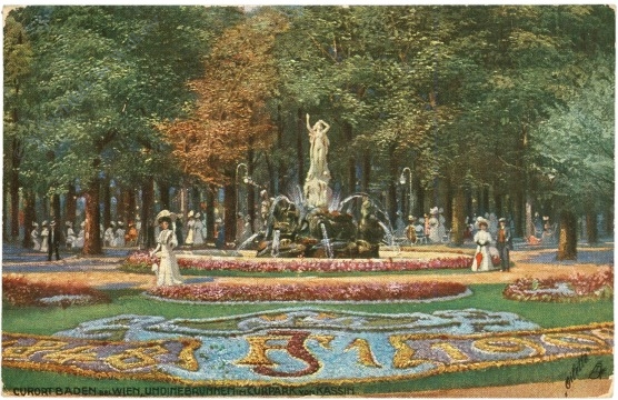 baden, undine brunnen im kurpark von kassin