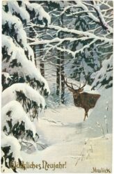 neujahr hirsch im wald
