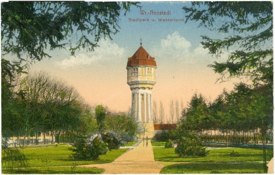 wiener neustadt, stadtpark und wasserturm wiener neustadt, stadtpark und wasserturm