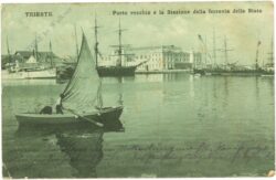 triest, porto vecchio e la stazione della ferrovia dello stato