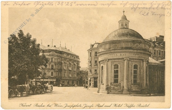 baden, josefsplatz, josefs bad und hotel kaffee bristol