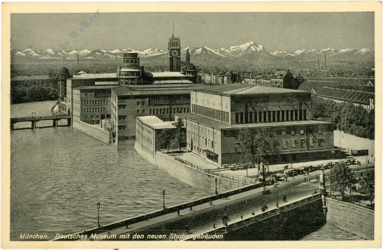 münchen, deutsches museum mit den neuen studiengebäuden