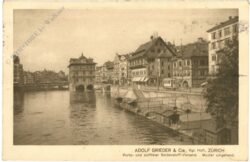 zürich, rathausquai werbekarte grieder & cie