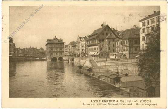 zürich, rathausquai werbekarte grieder & cie