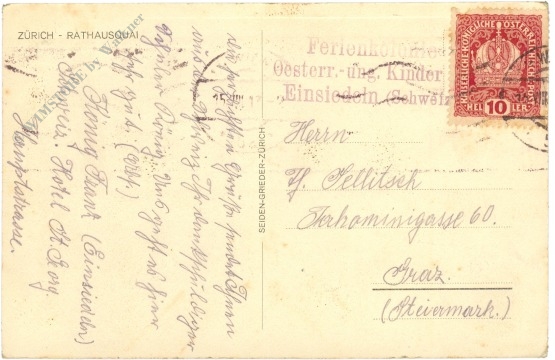 zürich, rathausquai werbekarte grieder & cie