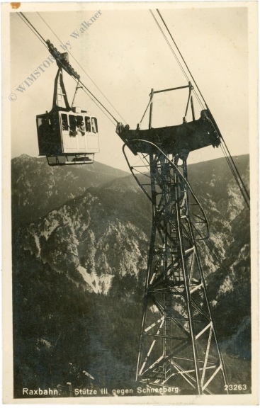 rax, raxbahn, stütze iii gegen schneeberg