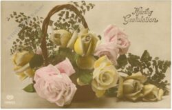 glückwünsche, rosenkorb