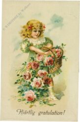 glückwünsche, mädchen mit rosen