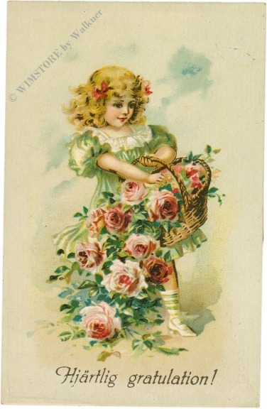 glückwünsche, mädchen mit rosen