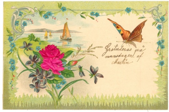 rosen, mit booten und schmetterling