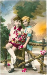 glückwünsche, kinder mit blumen