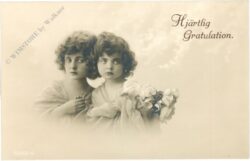 glückwünsche, kinder mit blumen