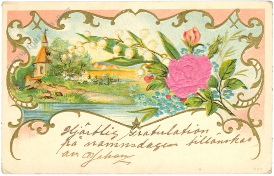 landschaft mit blumenstrauß