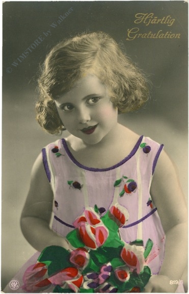 glückwünsche, mädchen mit blumen