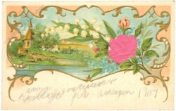 landschaft mit blumenstrauß