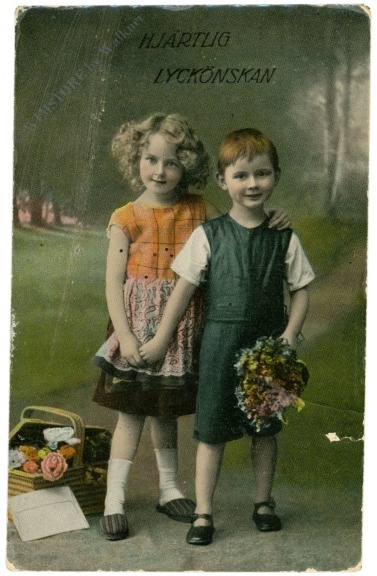 glückwünsche, kinder mit blumen