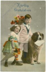 glückwünsche, kinder mit hund