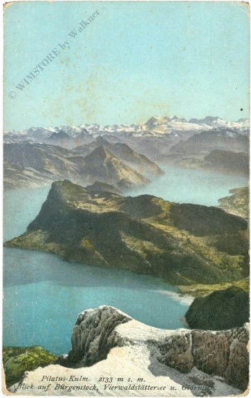 pilatus kulm, blick auf bürgenstock, vierwaldstättersee