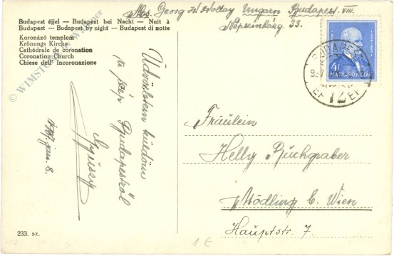 budapest, krönungskirche bei nacht