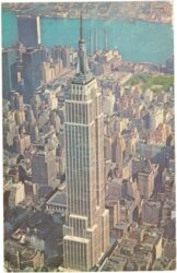 new york, new york city, aerial view of the empire state building