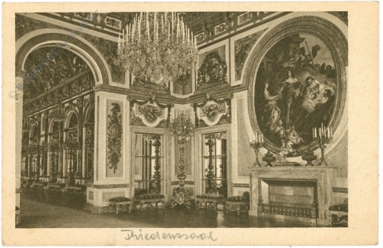 chiemsee, schloss herrenchiemseem, friedenssaal mit eingang in die große spiegelgalerie