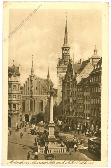 münchen, marienplatz und altes rathaus
