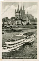 köln am rhein, dom mit st. martinkirche und rheinufer