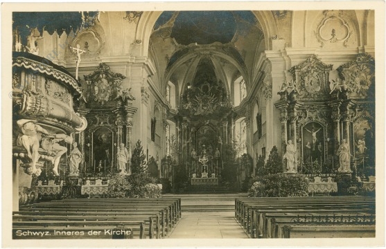 schwyz, inneres der kirche schwyz, inneres der kirche