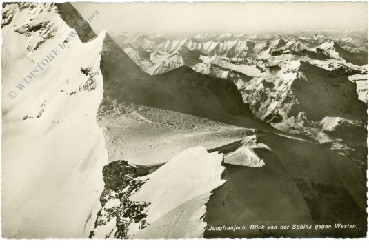 jungfraujoch, blick von der sphinx gegen westen