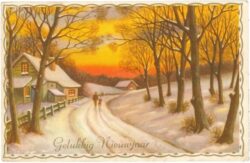 neujahr verschneite landschaft