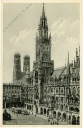 münchen, rathaus und frauenkirche